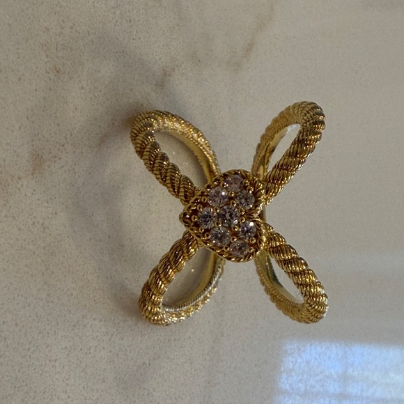 Judith Ripka Gold Clad Sterling Silver Verona Byzantine Heart Bracelet+Ring Set - Picture 5 of 9